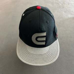 Flat Fitty Snapback Hat Black Grey